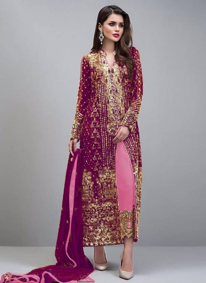KHAYYIRA BLOCKBUSTER HIT Georgette Festive Wear Embroidery Work Pakistani Salwar Suit Collection
